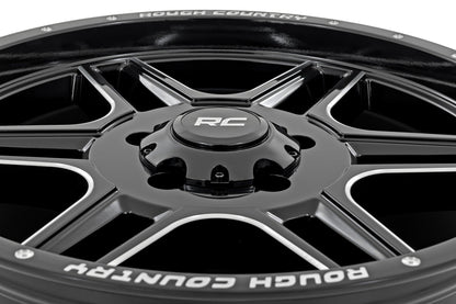 Rough Country 92180912 Rough Country 92 Series Wheel | Machined One-Piece | Gloss Black | 18x9 | 6x5.5 | +0mm