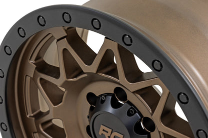 Rough Country 78181217 Rough Country 78 Series Wheel | Simulated Beadlock | Bronze/Black | 18x9 | 6x135 | -12mm
