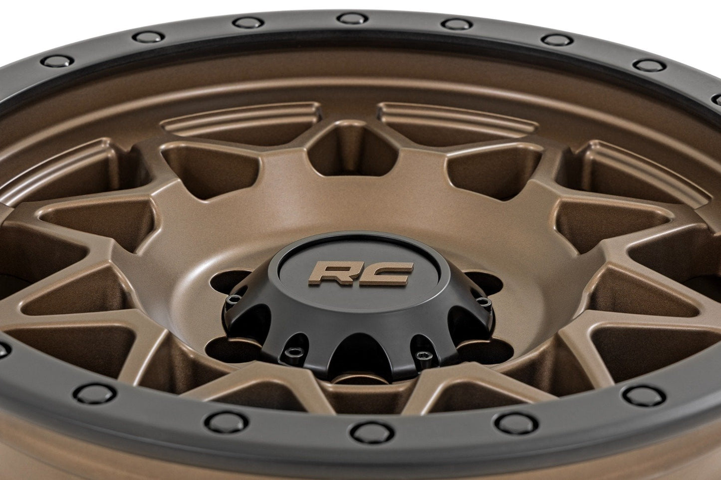 Rough Country 78181210 Rough Country 78 Series Wheel | Simulated Beadlock | Bronze/Black | 18x9 | 8x6.5 | -12mm
