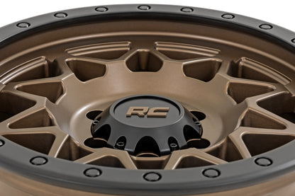 Rough Country 78170918 Rough Country 78 Series Wheel | Simulated Beadlock | Bronze/Black | 17x8.5 | 5x5 | +0mm