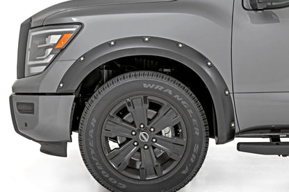 Rough Country F-N101705A-G41 Pocket Fender Flares | G41 Magnetic Black | Nissan Titan 2WD/4WD (2017-2024)