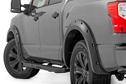 Rough Country F-N101705A-K23 Pocket Fender Flares | K23 Brilliant Silver | Nissan Titan 2WD/4WD (17-24)