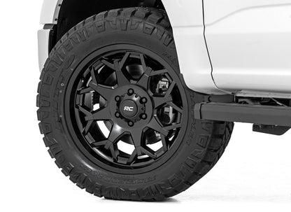 Rough Country 80200917A Rough Country 80 Series Wheel | One-Piece | Semi Gloss Black | 20x9 | 6x135 | 0mm