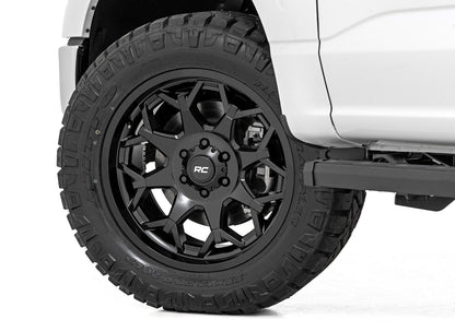 Rough Country 80201813 Rough Country 80 Series Wheel | One-Piece | Semi Gloss Black | 20x10 | 5x5 | -19mm