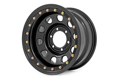 Rough Country RC51-7873SL Steel Simulated Bead Lock Wheel | Black | 17x9 | 5x5 | 3.30 Bore | -12