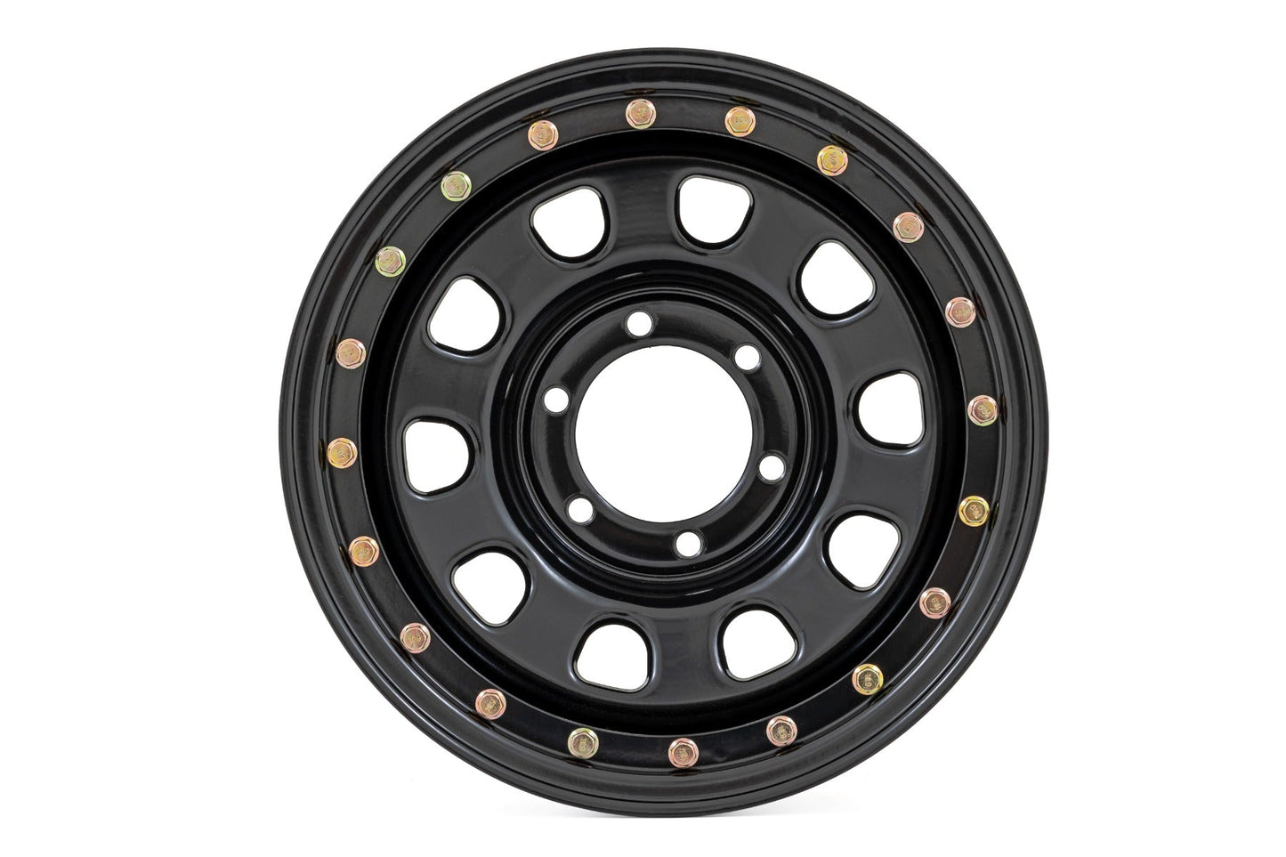 Rough Country RC158545SL Steel Simulated Beadlock Wheel | Black | 15x8 | 5x4.5 | 3.30 Bore | -19