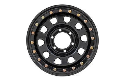 Rough Country RC158545SL Steel Simulated Beadlock Wheel | Black | 15x8 | 5x4.5 | 3.30 Bore | -19
