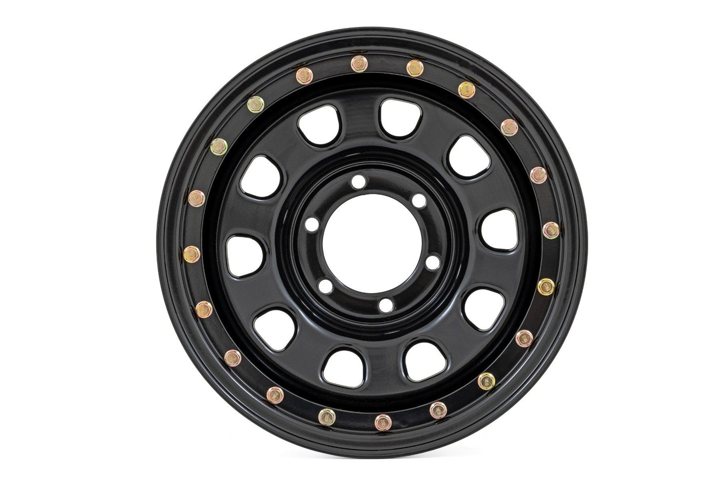 Rough Country RC51-5165SL Steel Simulated Bead Lock Wheel | Black | 15x10 | 5x4.5 | 3.30 Bore | -39