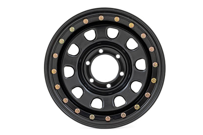 Rough Country RC51-5165SL Steel Simulated Bead Lock Wheel | Black | 15x10 | 5x4.5 | 3.30 Bore | -39