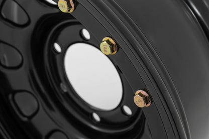 Rough Country RC51-7873SL Steel Simulated Bead Lock Wheel | Black | 17x9 | 5x5 | 3.30 Bore | -12