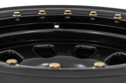 Rough Country RC51-6883SL Steel Simulated Bead Lock Wheel | Black | 16x8 | 6x5.5 | 4.25 Bore | -12