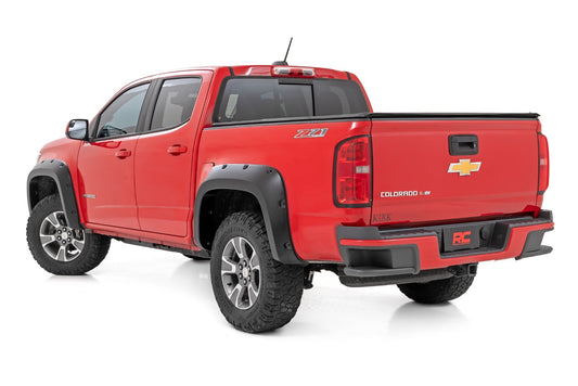 Rough Country F-C11511A-G9K Pocket Fender Flares | G9K Satin Steel | Chevy Colorado 2WD/4WD (2015-2022)