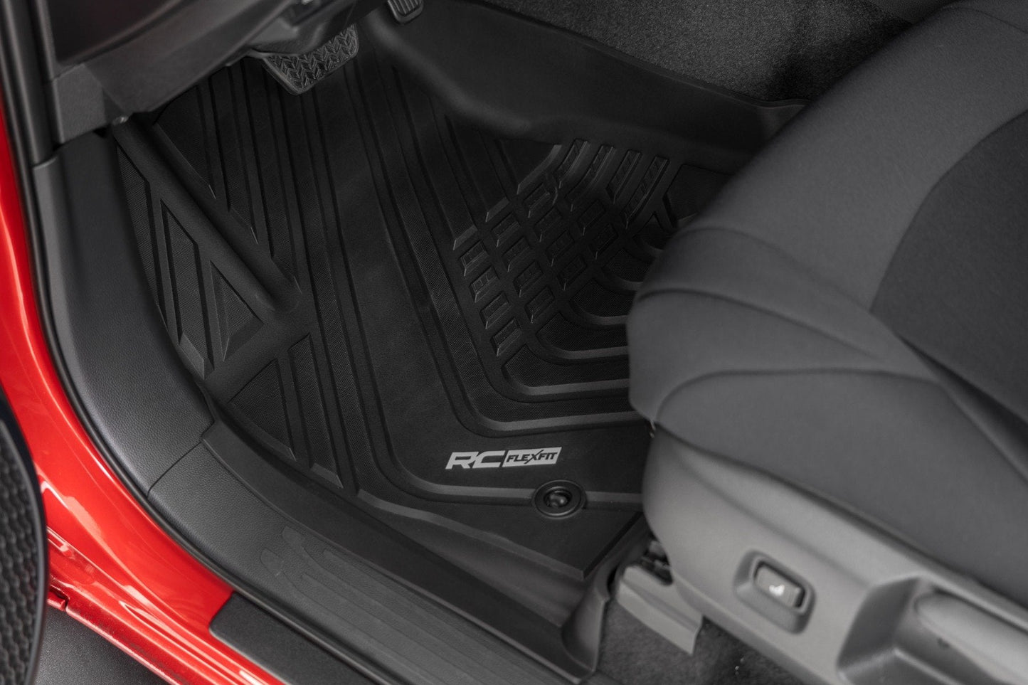 Rough Country FF-71224 Flex Fit Floor Mats | Front & Rear | Crew | Toyota Tacoma 2WD/4WD (2024-2026)