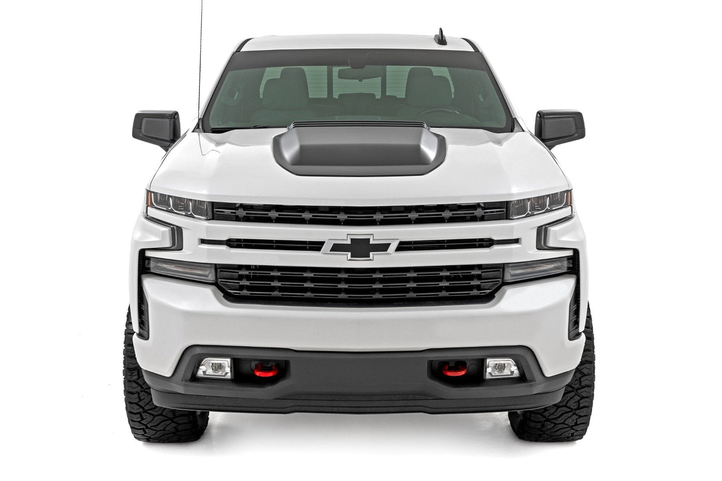Rough Country HS10010-GLT Hood Scoop | GLT Glacier Blue | Chevy Silverado 1500 2WD/4WD (2019-2026 & Classic)