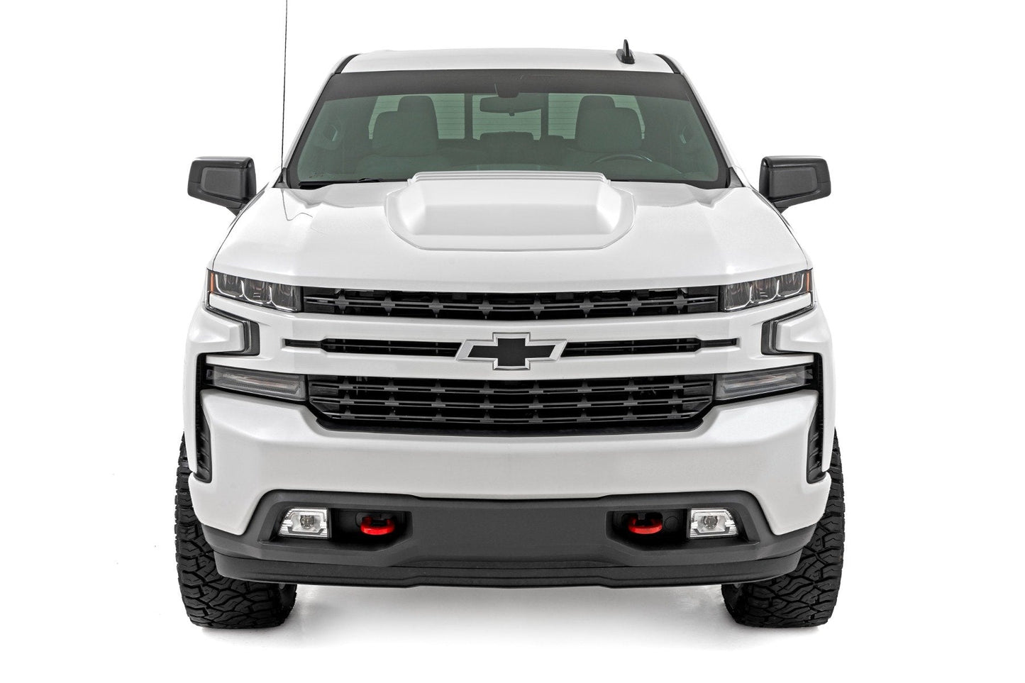 Rough Country HS10010-GAZ Hood Scoop | GAZ Summit White | Chevy Silverado 1500 2WD/4WD (2019-2026 & Classic)