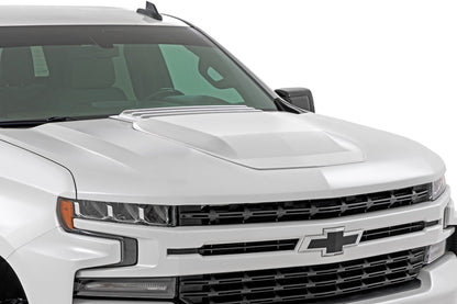 Rough Country HS10010-GAZ Hood Scoop | GAZ Summit White | Chevy Silverado 1500 2WD/4WD (2019-2026 & Classic)