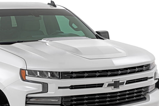 Rough Country HS10010-GAZ Hood Scoop | GAZ Summit White | Chevy Silverado 1500 2WD/4WD (2019-2026 & Classic)