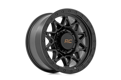 Rough Country 78181211B Rough Country 78 Series Wheel | Simulated Beadlock | Black | 18x9 | 8x170 | -12mm