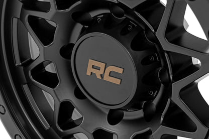 Rough Country 78181211B Rough Country 78 Series Wheel | Simulated Beadlock | Black | 18x9 | 8x170 | -12mm