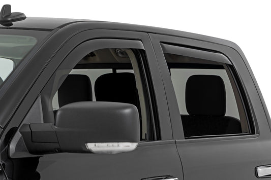 Rough Country 840924 Side Window Deflectors | In Channel Rain Guard | Ram 1500/2500/3500 (10-25 & Classic)
