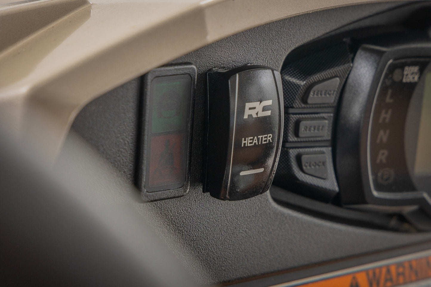 Rough Country 710HS Rocker Switch | Cab Heater | 2x1 with Logo | Blue Back Light