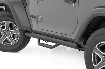 Rough Country RCJ1846B Nerf Steps | Full Length | 2 Door | Jeep Wrangler JL 4WD (2018-2025)