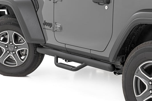 Rough Country RCJ1846B Nerf Steps | Full Length | 2 Door | Jeep Wrangler JL 4WD (2018-2025)