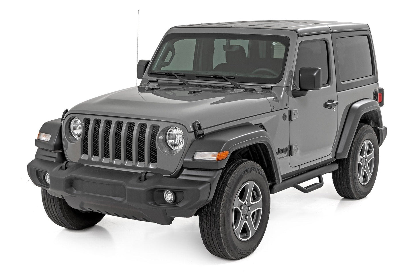 Rough Country RCJ1846B Nerf Steps | Full Length | 2 Door | Jeep Wrangler JL 4WD (2018-2025)