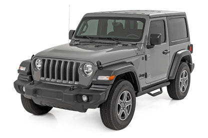 Rough Country RCJ1846B Nerf Steps | Full Length | 2 Door | Jeep Wrangler JL 4WD (2018-2025)
