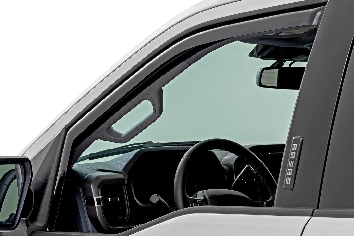 Rough Country 831524 Side Window Deflectors | In Channel Rain Guard | Ford F-150/Lightning/F-250/F-350/Raptor (15-26)