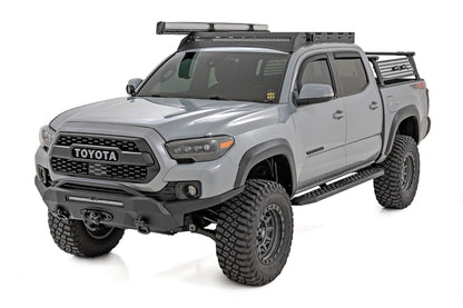 Rough Country 44012 RPT2 Running Board | Double Cab | Black | Toyota Tacoma 2WD/4WD (2016-2023)