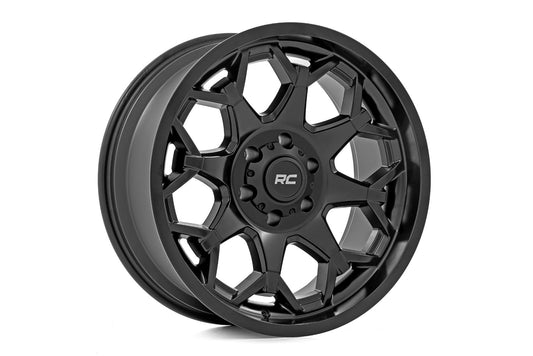 Rough Country 80201212A Rough Country 80 Series Wheel | One-Piece | Semi Gloss Black | 20x9 | 6x5.5 | -12mm