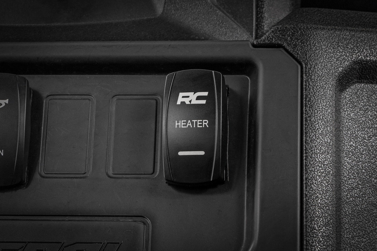 Rough Country 710HS Rocker Switch | Cab Heater | 2x1 with Logo | Blue Back Light