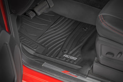 Rough Country FF-21413 Flex-Fit Floor Mats | FR & RR | FR Bucket | Crew | Chevy/GMC 1500/2500HD/3500HD 2WD/4WD