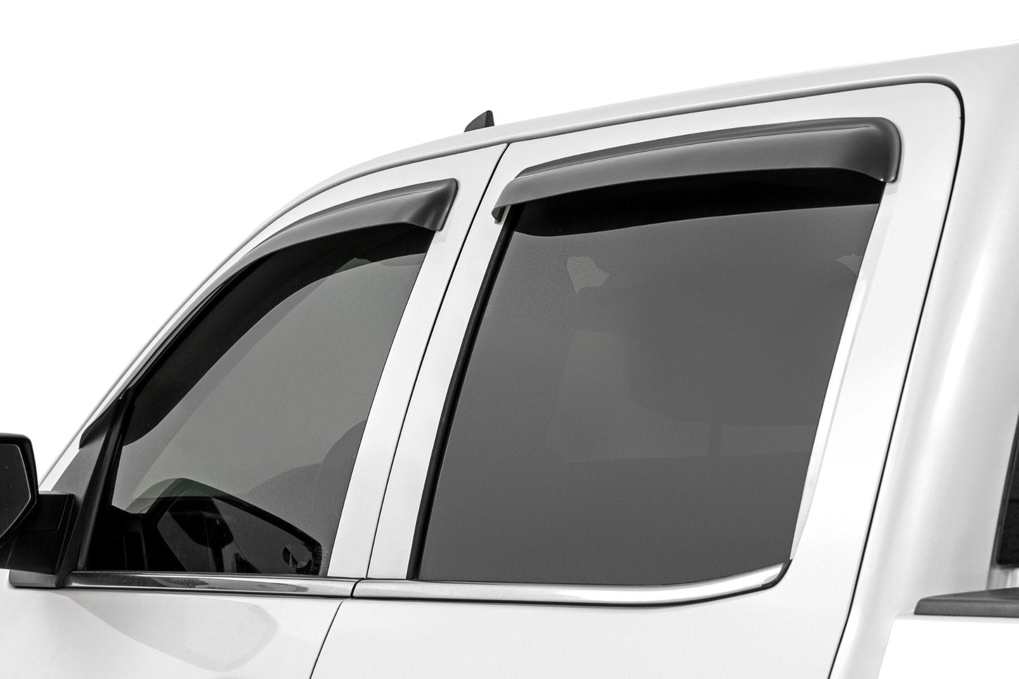 Rough Country 911418 Side Window Deflectors | Tape On Rain Guard | Chevy/GMC 1500/2500HD/3500HD 2WD/4WD