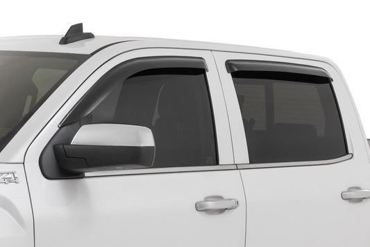 Rough Country 911418 Side Window Deflectors | Tape On Rain Guard | Chevy/GMC 1500/2500HD/3500HD 2WD/4WD