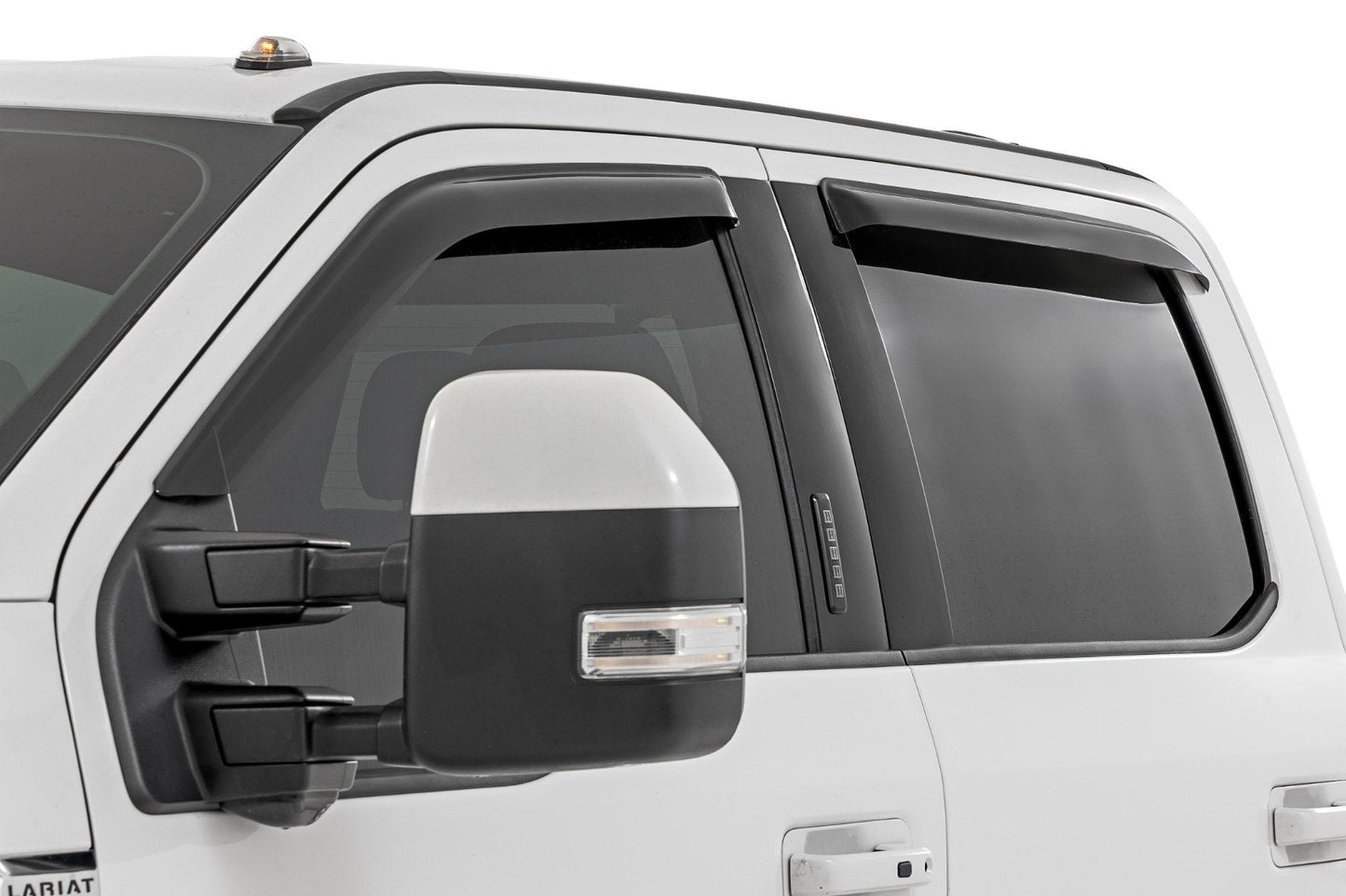 Rough Country 931524 Side Window Deflectors | Tape On Rain Guard | Ford F-150 (17-25)/F-250 (15-26)