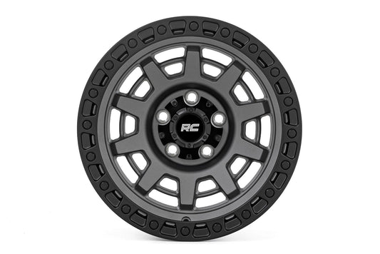 Rough Country 85150814 Rough Country 85 Series Wheel | One-Piece | Gunmetal Gray/Black | 15x8 | 5x5.5 | -19mm