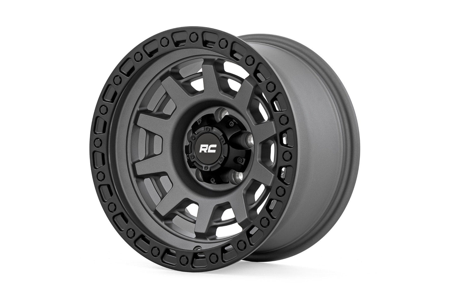 Rough Country 85150814 Rough Country 85 Series Wheel | One-Piece | Gunmetal Gray/Black | 15x8 | 5x5.5 | -19mm