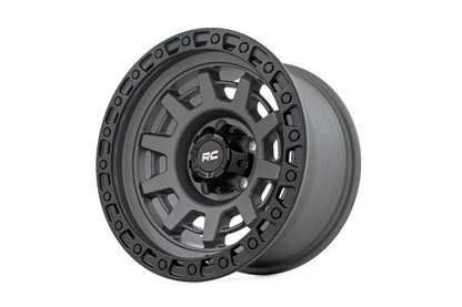 Rough Country 85150813 Rough Country 85 Series Wheel | One-Piece | Gunmetal Gray/Black | 15x8 | 5x4.5 | -19mm