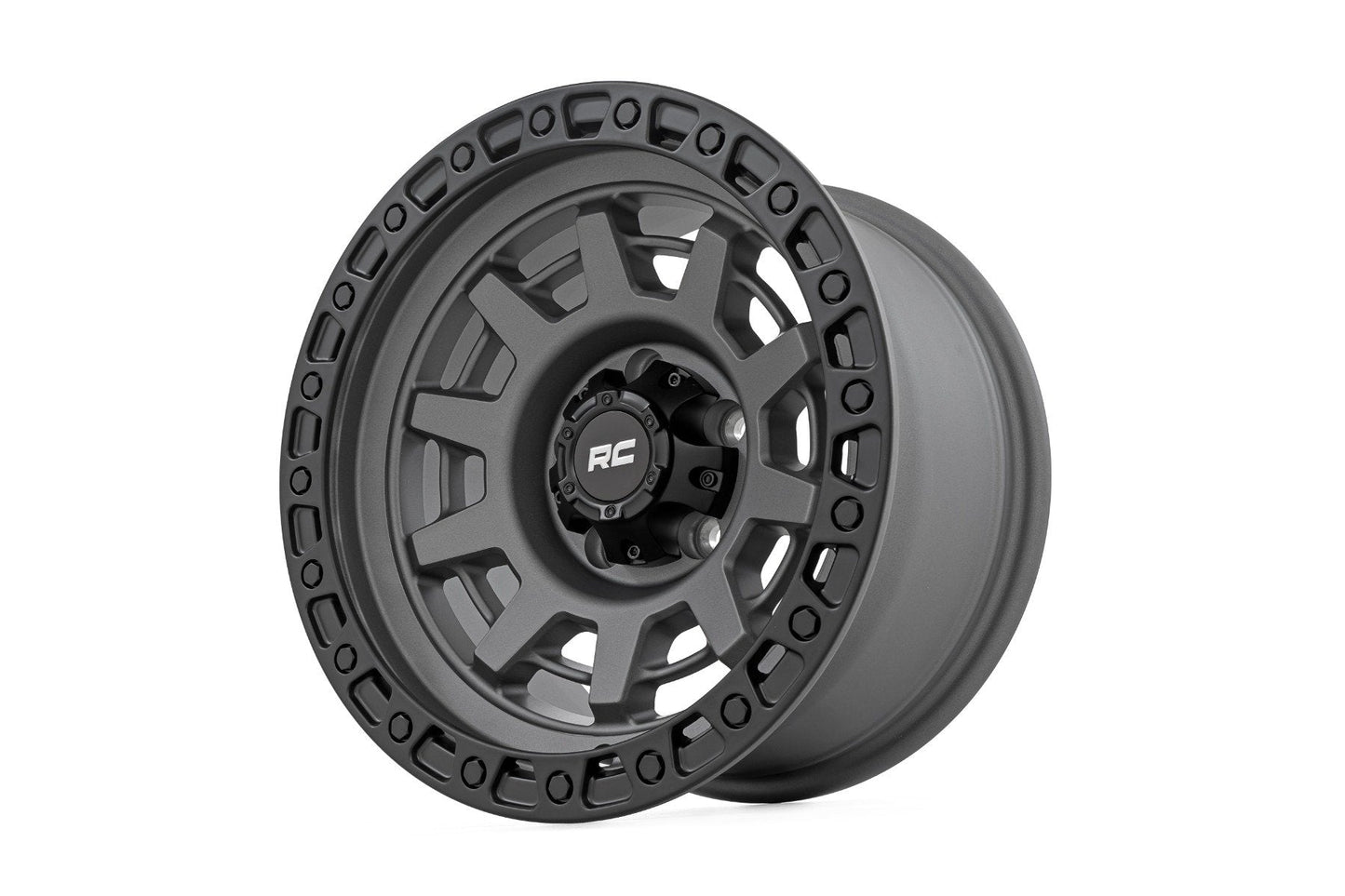 Rough Country 85150814 Rough Country 85 Series Wheel | One-Piece | Gunmetal Gray/Black | 15x8 | 5x5.5 | -19mm