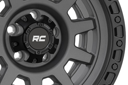 Rough Country 85150814 Rough Country 85 Series Wheel | One-Piece | Gunmetal Gray/Black | 15x8 | 5x5.5 | -19mm