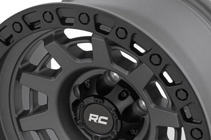 Rough Country 85150813 Rough Country 85 Series Wheel | One-Piece | Gunmetal Gray/Black | 15x8 | 5x4.5 | -19mm