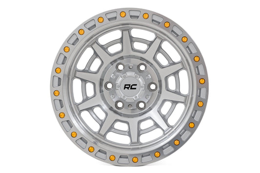 Rough Country 85170913C Rough Country 85 Series Wheel | Simulated Beadlock | Full Machine | 17x9 | 5x4.5 | -12mm