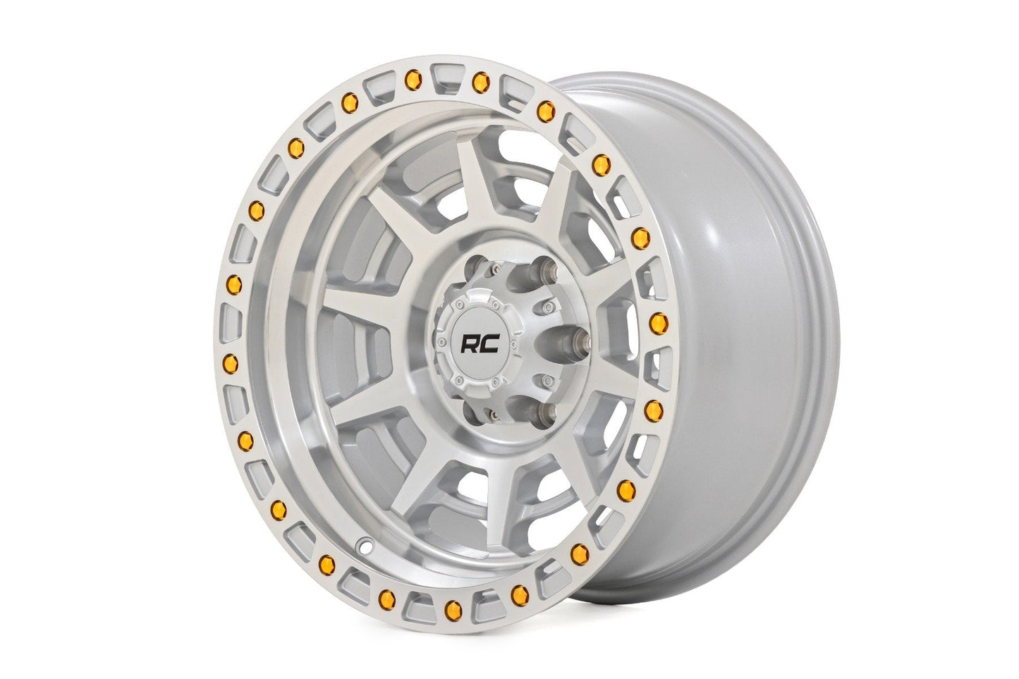 Rough Country 85170912C Rough Country 85 Series Wheel | Simulated Beadlock | Full Machine | 17x9 | 6x5.5 | -12mm