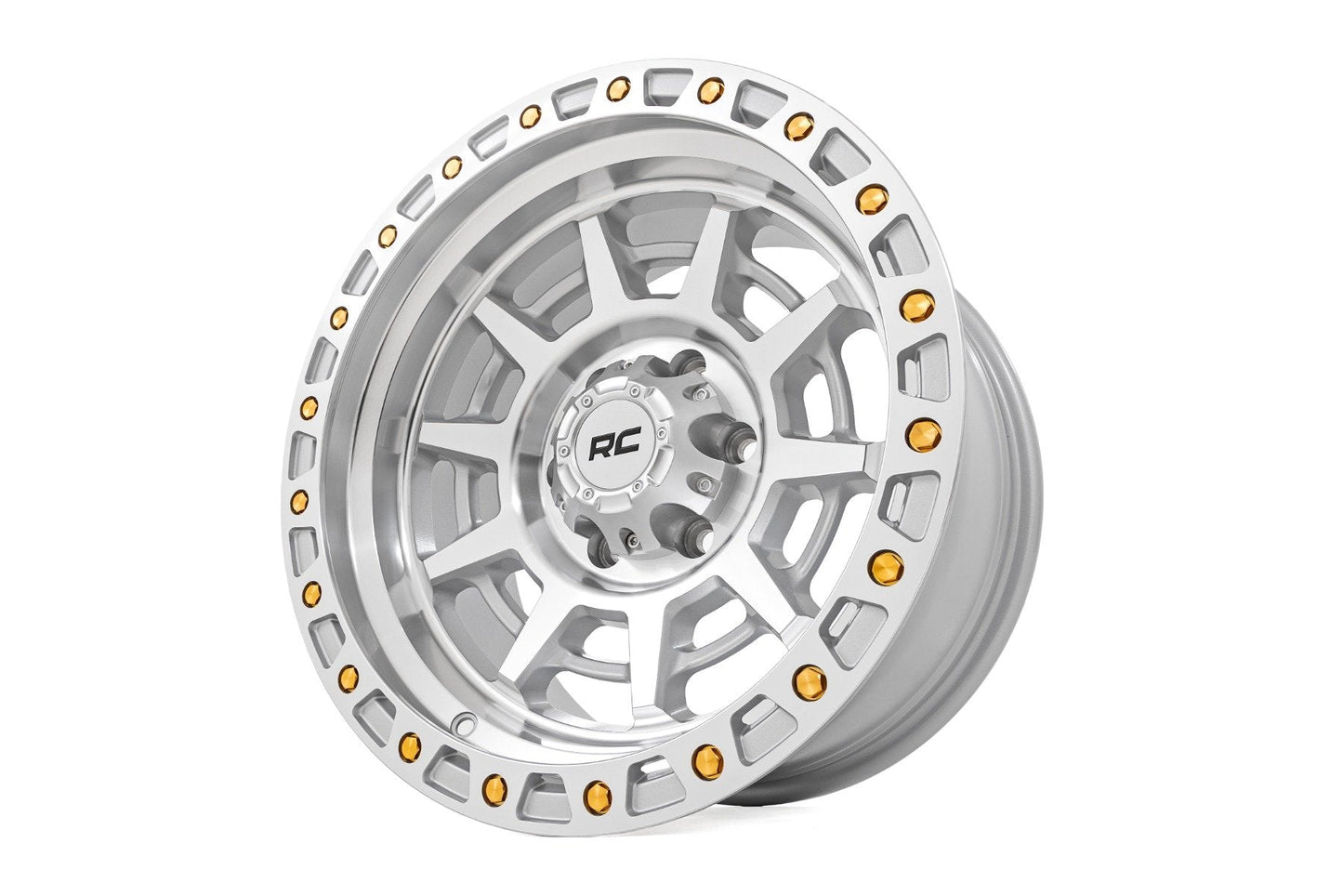 Rough Country 85170913C Rough Country 85 Series Wheel | Simulated Beadlock | Full Machine | 17x9 | 5x4.5 | -12mm