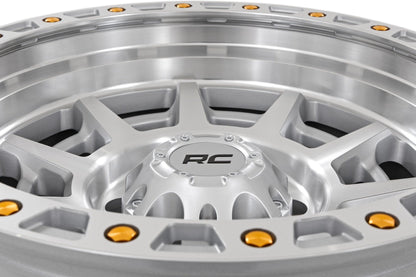 Rough Country 85170918C Rough Country 85 Series Wheel | Simulated Beadlock | Full Machine | 17x9 | 5x5 | -12mm
