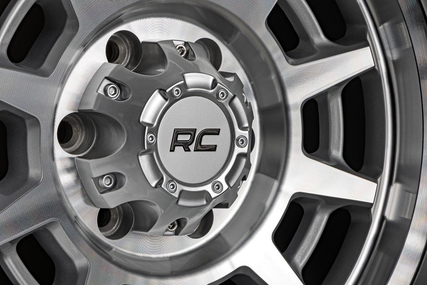 Rough Country 85170913C Rough Country 85 Series Wheel | Simulated Beadlock | Full Machine | 17x9 | 5x4.5 | -12mm