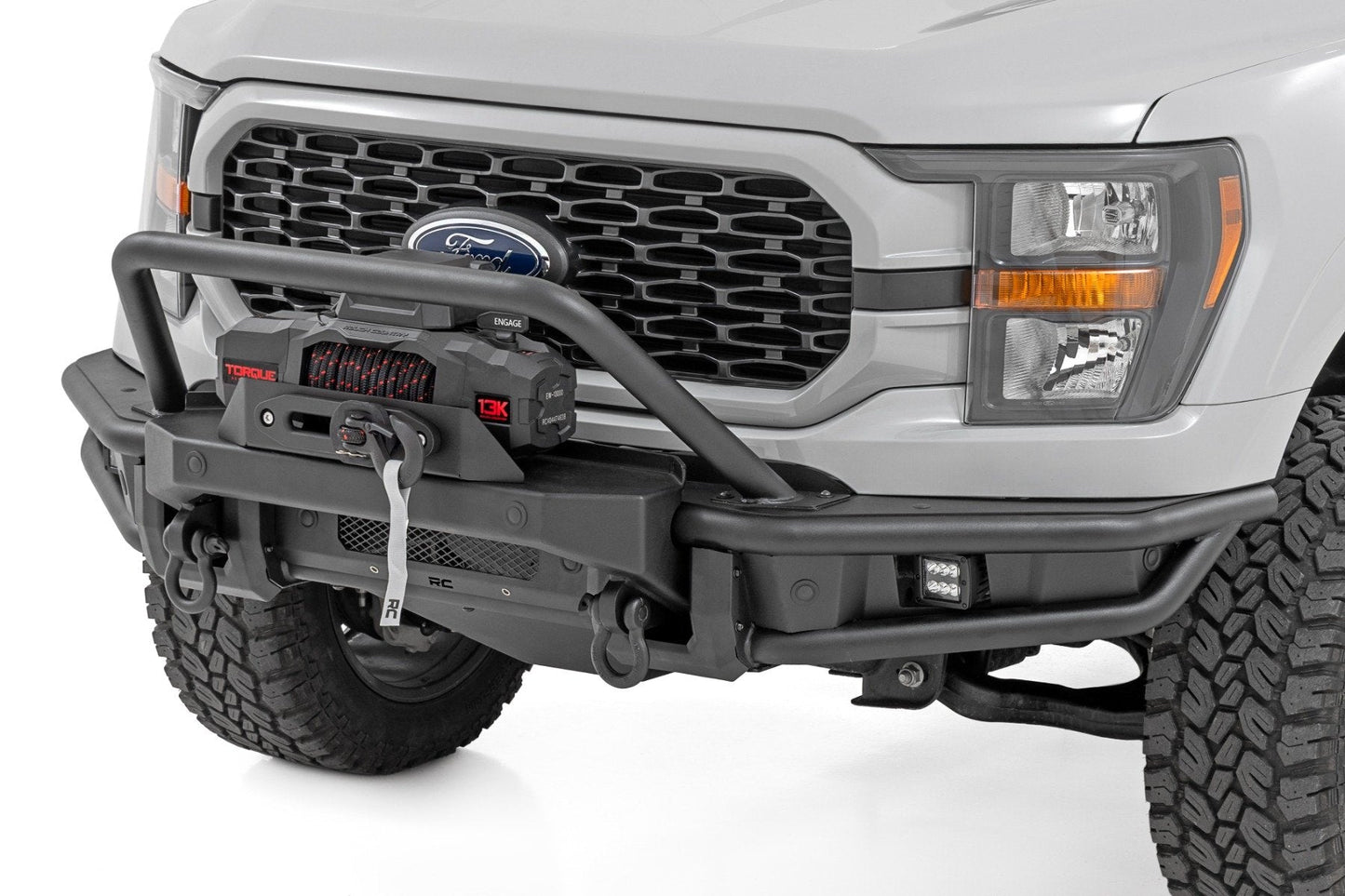 Rough Country 51216W Front Bumper | Tubular |Winch Mount | Ford F-150 2WD/4WD (2021-2023)