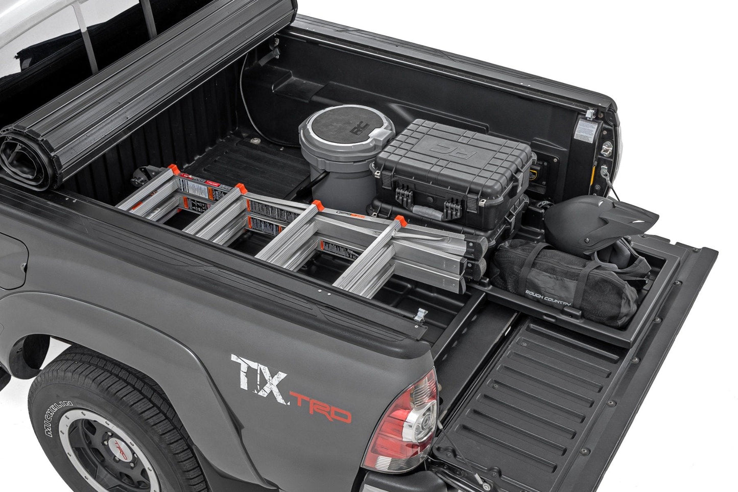 Rough Country 10210 Truck Bed Cargo Storage Tray | Mid-Size Bed Storage Tray | Easy Access
